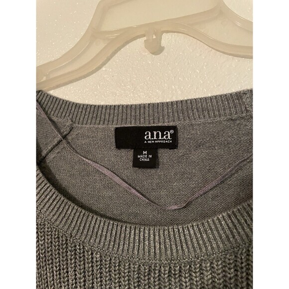 ANA Women's Heather Gray Long Sleeve Sweater Dress Size M - Picture 4 of 4